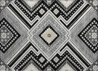 Piper Looms Chantille Tribal ACN1010 Black Machine Washable Area Rug Scatter Main Image