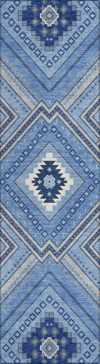 Piper Looms Chantille Tribal ACN1010 Blue Machine Washable Area Rug Runner Main Image