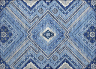 Piper Looms Chantille Tribal ACN1010 Blue Machine Washable Area Rug Scatter Main Image
