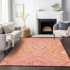 Piper Looms Chantille Tribal ACN1010 Coral Machine Washable Area Rug Lifestyle Image Feature