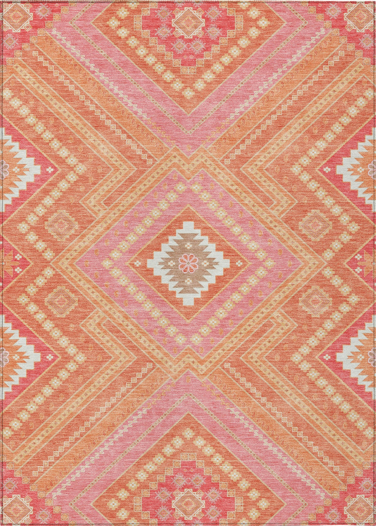 Piper Looms Chantille Tribal ACN1010 Coral Machine Washable Area Rug main image