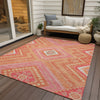 Piper Looms Chantille Tribal ACN1010 Coral Machine Washable Area Rug Outdoor Lifestyle Image Feature