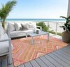 Piper Looms Chantille Tribal ACN1010 Coral Machine Washable Area Rug Outdoor Lifestyle Image Feature
