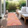 Piper Looms Chantille Tribal ACN1010 Coral Machine Washable Area Rug Runner Outdoor Lifestyle Image Feature