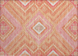 Piper Looms Chantille Tribal ACN1010 Coral Machine Washable Area Rug Scatter Main Image