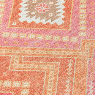 Piper Looms Chantille Tribal ACN1010 Coral Machine Washable Area Rug Swatch Image