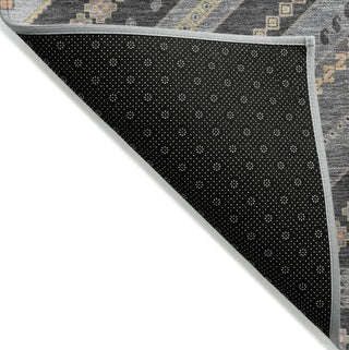 Piper Looms Chantille Tribal ACN1010 Gray Machine Washable Area Rug Backing Image