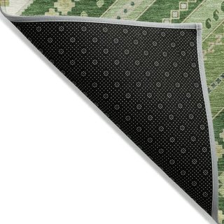 Piper Looms Chantille Tribal ACN1010 Green Machine Washable Area Rug Backing Image