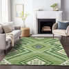 Piper Looms Chantille Tribal ACN1010 Green Machine Washable Area Rug Lifestyle Image Feature