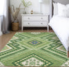 Piper Looms Chantille Tribal ACN1010 Green Machine Washable Area Rug Lifestyle Image Feature