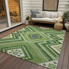 Piper Looms Chantille Tribal ACN1010 Green Machine Washable Area Rug Outdoor Lifestyle Image Feature