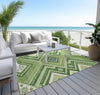 Piper Looms Chantille Tribal ACN1010 Green Machine Washable Area Rug Outdoor Lifestyle Image Feature
