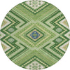 Piper Looms Chantille Tribal ACN1010 Green Machine Washable Area Rug Round Main Image