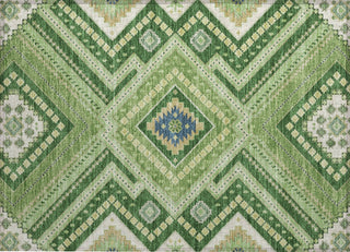 Piper Looms Chantille Tribal ACN1010 Green Machine Washable Area Rug Scatter Main Image