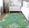 Piper Looms Chantille Tribal ACN1010 Lime Machine Washable Area Rug Lifestyle Image Feature