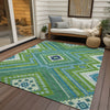 Piper Looms Chantille Tribal ACN1010 Lime Machine Washable Area Rug Outdoor Lifestyle Image Feature