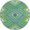 Piper Looms Chantille Tribal ACN1010 Lime Machine Washable Area Rug Round Main Image