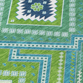 Piper Looms Chantille Tribal ACN1010 Lime Machine Washable Area Rug Swatch Image