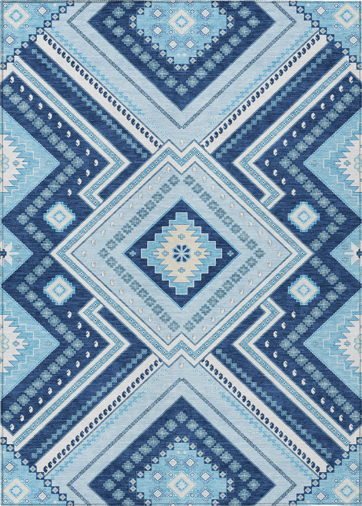 Piper Looms Chantille Tribal ACN1010 Navy Machine Washable Area Rug main image