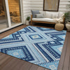 Piper Looms Chantille Tribal ACN1010 Navy Machine Washable Area Rug Outdoor Lifestyle Image Feature