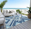 Piper Looms Chantille Tribal ACN1010 Navy Machine Washable Area Rug Outdoor Lifestyle Image Feature