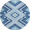 Piper Looms Chantille Tribal ACN1010 Navy Machine Washable Area Rug Round Main Image