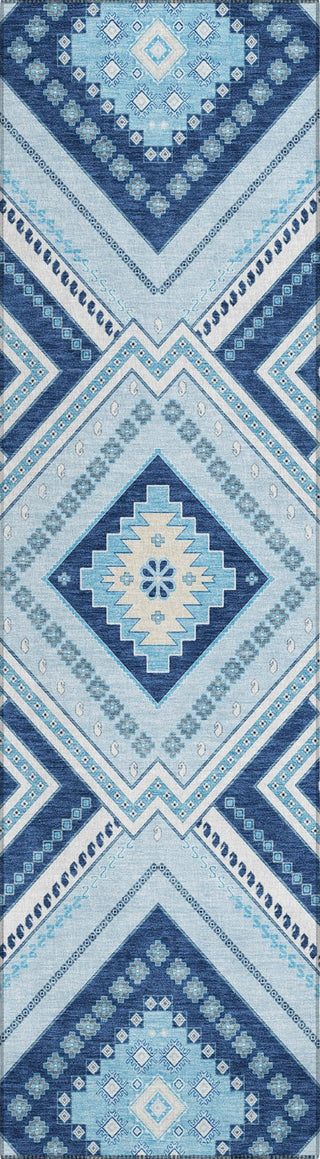Piper Looms Chantille Tribal ACN1010 Navy Machine Washable Area Rug Runner Main Image