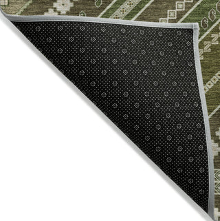 Piper Looms Chantille Tribal ACN1010 Olive Machine Washable Area Rug Backing Image