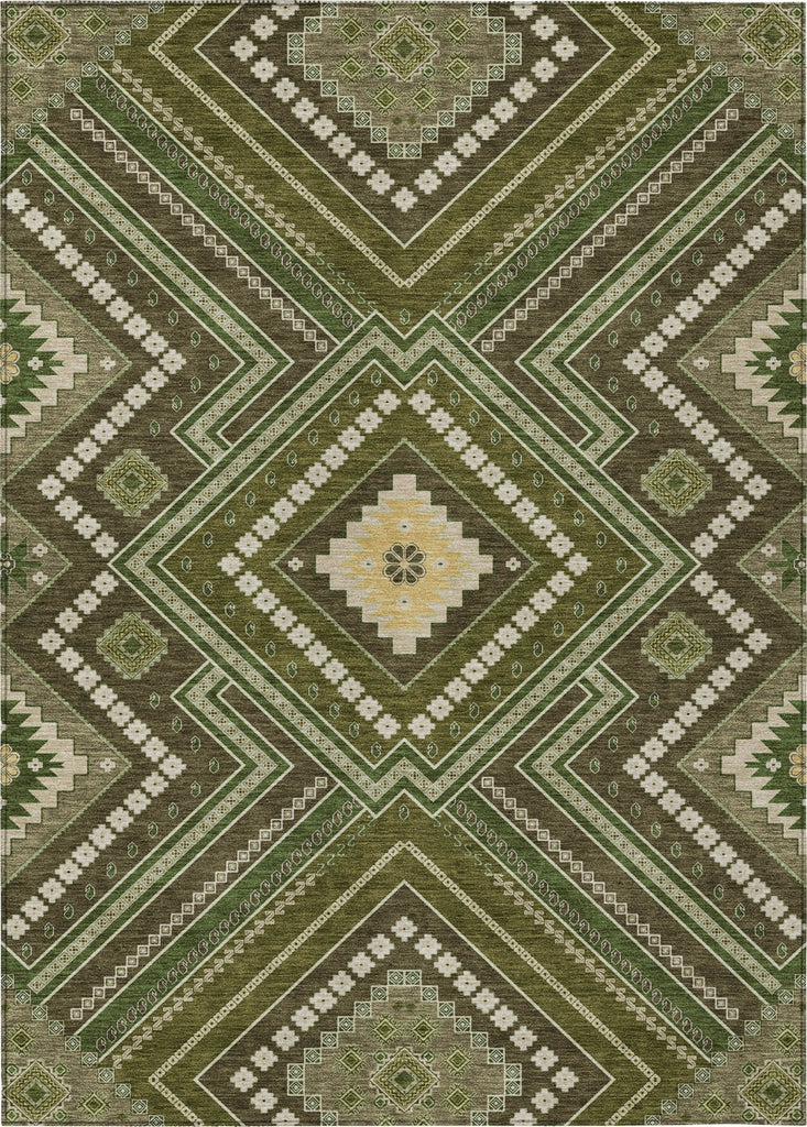 Piper Looms Chantille Tribal ACN1010 Olive Machine Washable Area Rug main image