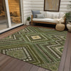 Piper Looms Chantille Tribal ACN1010 Olive Machine Washable Area Rug Outdoor Lifestyle Image Feature