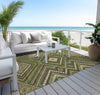 Piper Looms Chantille Tribal ACN1010 Olive Machine Washable Area Rug Outdoor Lifestyle Image Feature