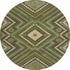 Piper Looms Chantille Tribal ACN1010 Olive Machine Washable Area Rug Round Main Image
