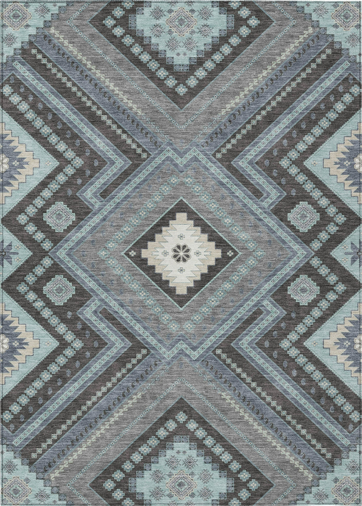 Piper Looms Chantille Tribal ACN1010 Pewter Machine Washable Area Rug main image
