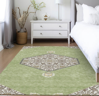 Piper Looms Chantille Oriental ACN1011 Aloe Machine Washable Area Rug Lifestyle Image Feature