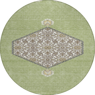 Piper Looms Chantille Oriental ACN1011 Aloe Machine Washable Area Rug Round Main Image