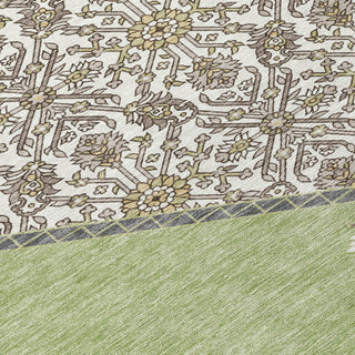 Piper Looms Chantille Oriental ACN1011 Aloe Machine Washable Area Rug Swatch Image