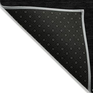 Piper Looms Chantille Oriental ACN1011 Black Machine Washable Area Rug Backing Image