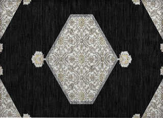 Piper Looms Chantille Oriental ACN1011 Black Machine Washable Area Rug Scatter Main Image