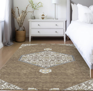 Piper Looms Chantille Oriental ACN1011 Brown Machine Washable Area Rug Lifestyle Image Feature