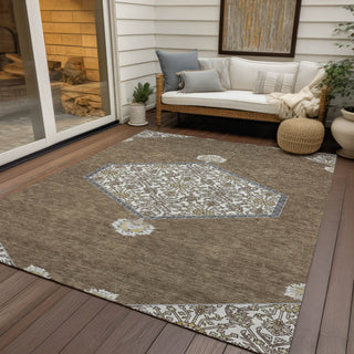 Piper Looms Chantille Oriental ACN1011 Brown Machine Washable Area Rug Outdoor Lifestyle Image Feature