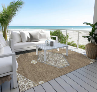 Piper Looms Chantille Oriental ACN1011 Brown Machine Washable Area Rug Outdoor Lifestyle Image Feature