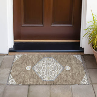 Piper Looms Chantille Oriental ACN1011 Brown Machine Washable Area Rug Scatter Outdoor Lifestyle Image Feature