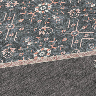 Piper Looms Chantille Oriental ACN1011 Charcoal Machine Washable Area Rug Swatch Image