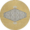 Piper Looms Chantille Oriental ACN1011 Gold Machine Washable Area Rug Round Main Image