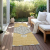 Piper Looms Chantille Oriental ACN1011 Gold Machine Washable Area Rug Runner Outdoor Lifestyle Image Feature