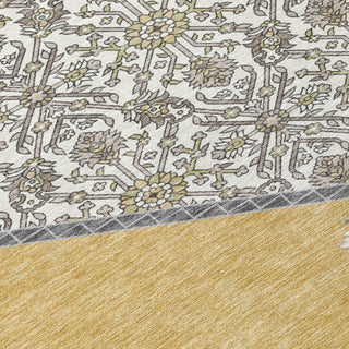 Piper Looms Chantille Oriental ACN1011 Gold Machine Washable Area Rug Swatch Image