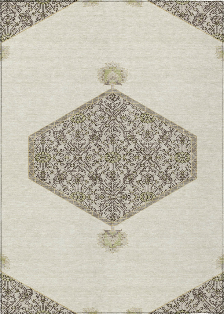 Piper Looms Chantille Oriental ACN1011 Ivory Machine Washable Area Rug main image