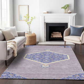 Piper Looms Chantille Oriental ACN1011 Lavender Machine Washable Area Rug Lifestyle Image Feature