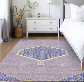 Piper Looms Chantille Oriental ACN1011 Lavender Machine Washable Area Rug Lifestyle Image Feature