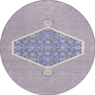 Piper Looms Chantille Oriental ACN1011 Lavender Machine Washable Area Rug Round Main Image